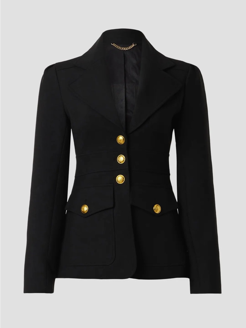 NWOT A.L.C. Amelia Black Structured Blazer with Gold Buttons Size 12